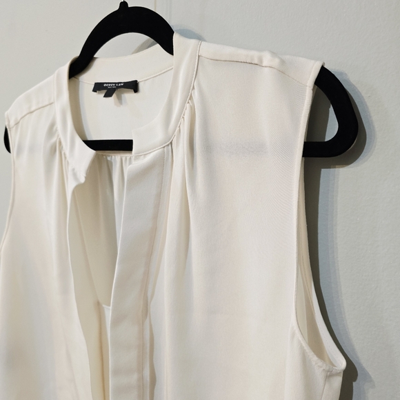 Derek Lam Ivory Silk Sleeveless Blouse | 100% Silk - Picture 3 of 8